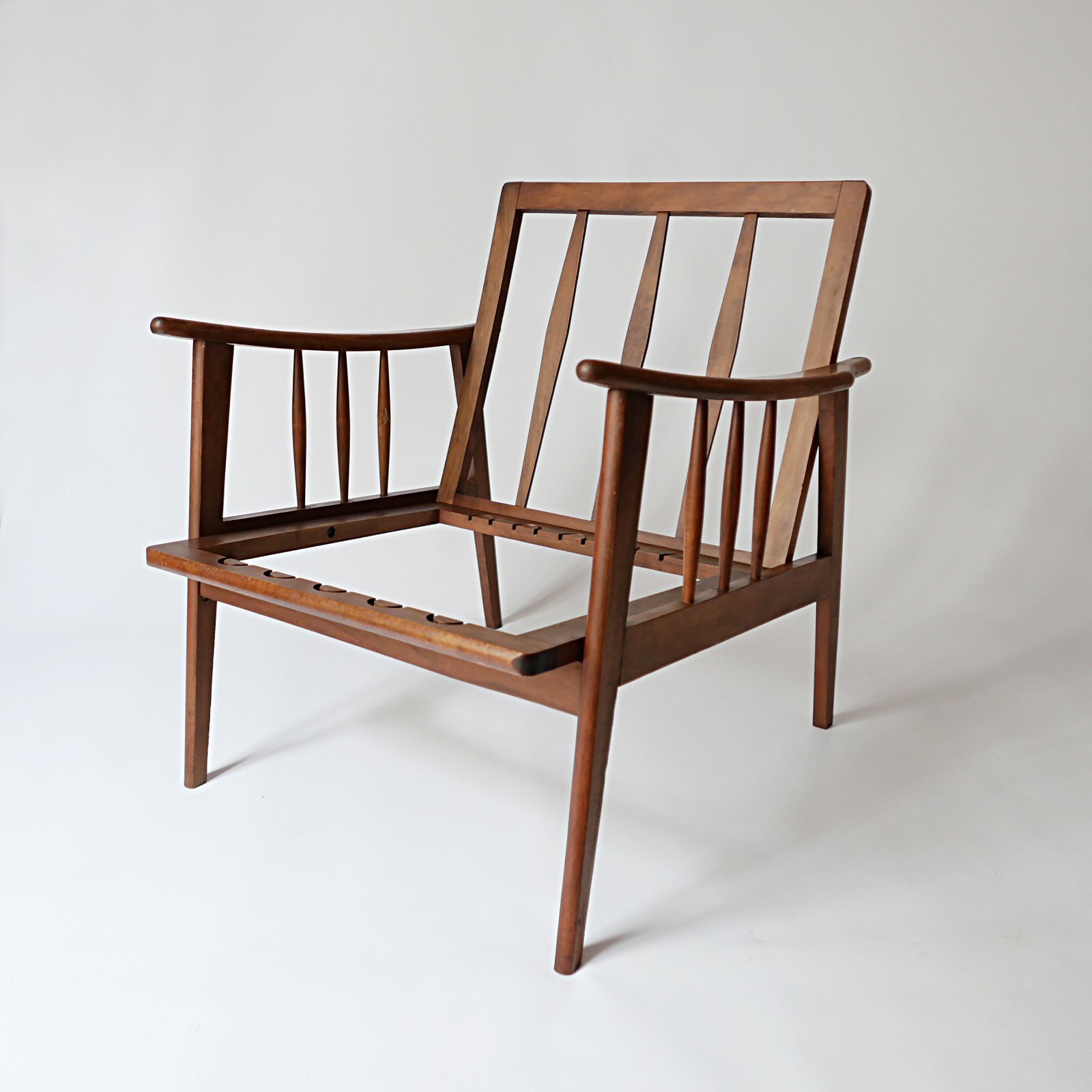 Fauteuil en teck scandinave design vintage des années 70 1970