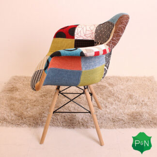 Mila Tube Dîner Fauteuil Patchwork Chaise Rétro Vintage Modern Scandinave Style