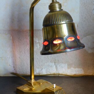 Ancienne lampe Art-Déco à cabochons. Epoque Daum Muller Ranc Schneider Gallé