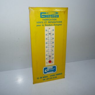 Ancienne plaque publicitaire glacoïde Thermomètre GESA FORBACH / fonctionne