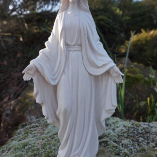 RE0316 FIGURINE STATUETTE VIERGE BLANCHE 25 CM  JESUS RELIGIEUX RESINE LOURDES