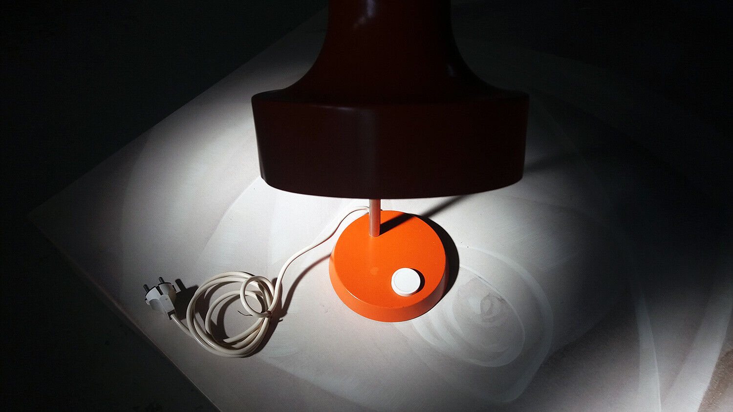 Ancienne lampe de bureau années 70 orange design vintage