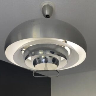 Suspension luminaire Space âge alu brosse chrome vintage lampe éclairage design