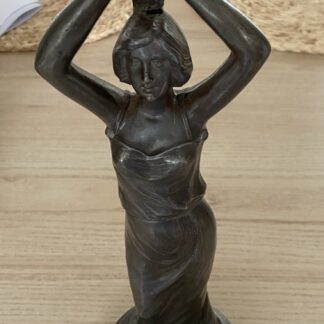 Pied Lampe Art Deco Nouveau Femme Signé L. Goyeau Vers 1920/30