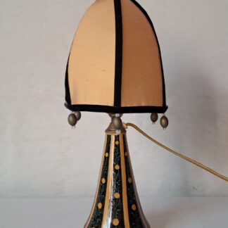 Petite lampe faïence émaillée HB Quimper 1935 Art Déco Bretagne