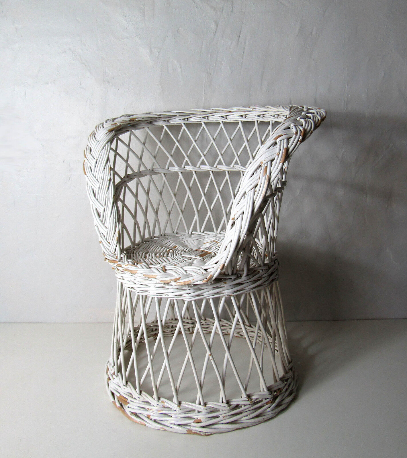 Fauteuil rotin enfant Vintage desing scandinave blanc