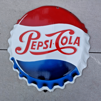 PLAQUE EMAILLEE PEPSI COLA, ENAMEL SIGN, 60ies, 50cm, Vintage retro decor