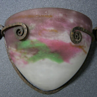 Applique ancienne lampe art déco Muller Frères Luneville en verre fer forgé