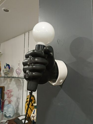 Applique Lampe Main Torchère Micro Céramique Trompe L'œil Vintage 80's JC Peiré