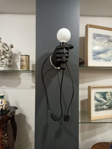 Applique Lampe Main Torchère Micro Céramique Trompe L'œil Vintage 80's JC Peiré