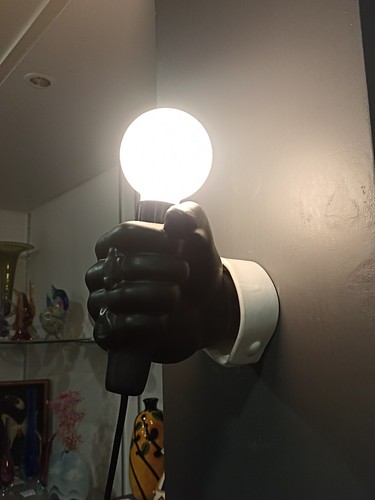 Applique Lampe Main Torchère Micro Céramique Trompe L'œil Vintage 80's JC Peiré