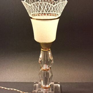 Lampe Art Déco en verre et laiton et verre givré/doré  vers 1940