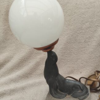 LAMPE OTARIE régule et pierre art déco années 40-50 GLOBE OPALINE
