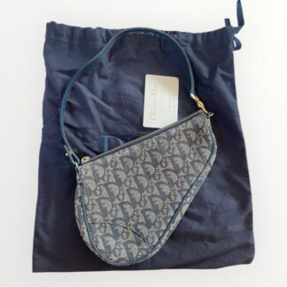 Dior Oblique Blue Saddle Bag Vintage Trotter