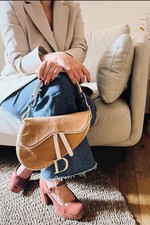 Sac Saddle Dior En Cuir Beige