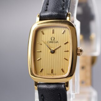 Vintage 1980s Omega De Ville Ref.595.0099.2 Quartz Gold Dial Ladies [Near Mint]