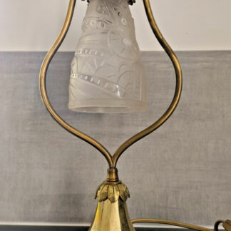 Lampe ART DECO - PIED BRONZE LAMPE de chevet / de bureau