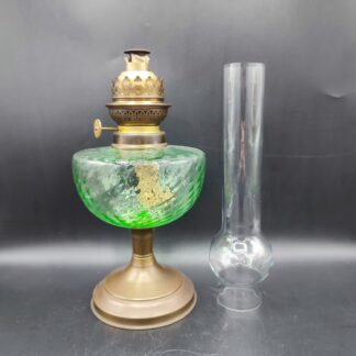 Superbe lampe à pétrole, Cuivre, Verre, Vintage