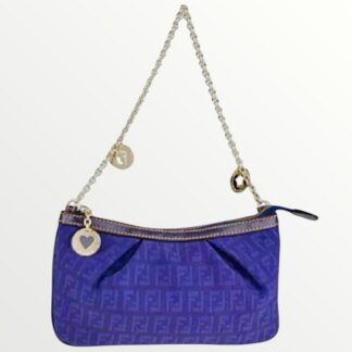 Fendi Baguette Vintage FF Monogram Navy Blue Zucca Bag