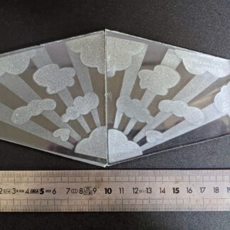2 grands verres nuages de lampe PIROUETT gravés à l'acide EN TRES BON ETAT voir