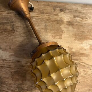 Lampe à suspension Art Déco en verre et cuivre Longueur 45 diametre 24