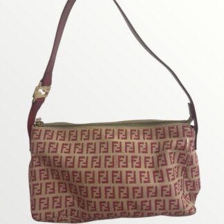 Fendi Baguette Vintage FF Monogram Brown Red Zucca Bag