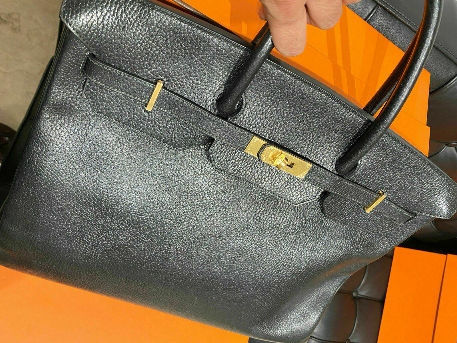 Hermès Emblématique Sac à Main pour Femmes Togo Cuir Birkin Bag 40 Sac