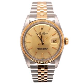 Rolex Vintage 36mm Datejust Hommes or Jaune & Montre en Acier Jubilée Cadran