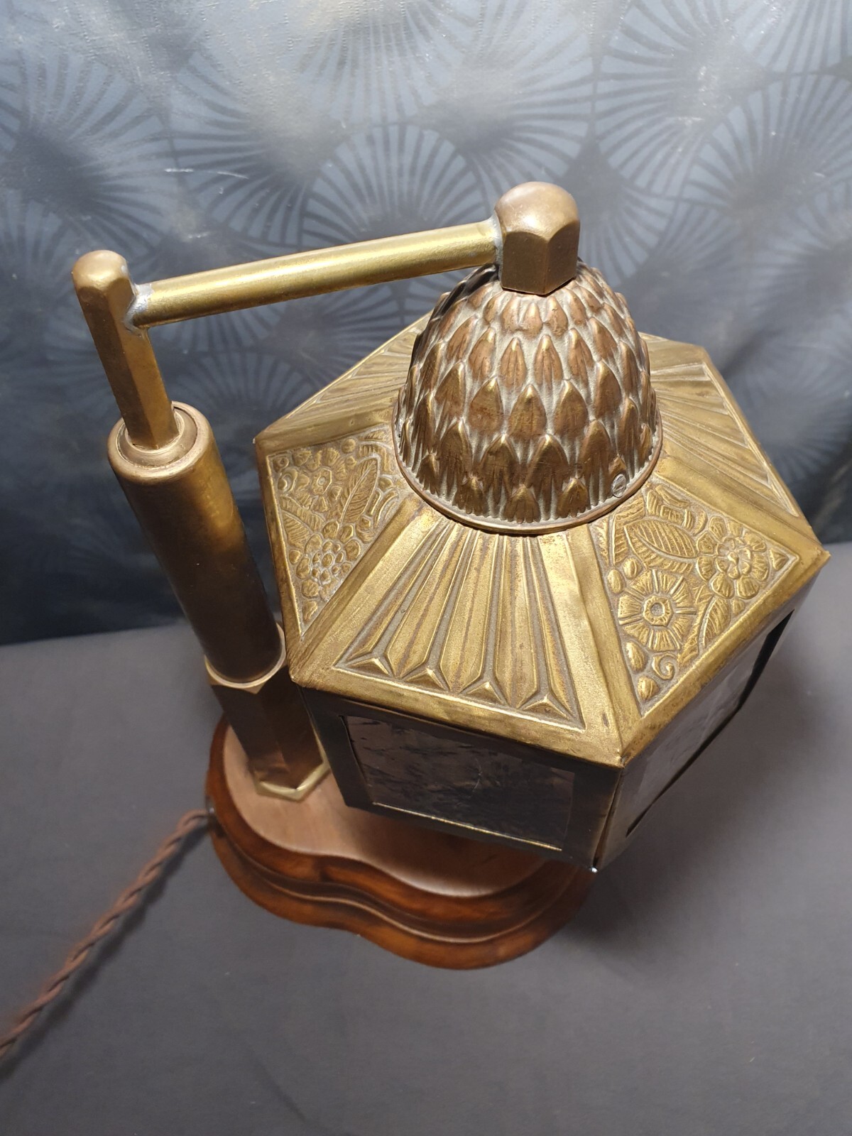 Originale lampe art déco 1930 pivotante avec vide poche
