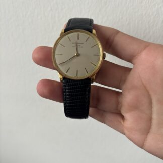 Vintage 1955 Patek Philippe 2573 Calatrava 18k or Jaune 33mm Manuel Montre Tif