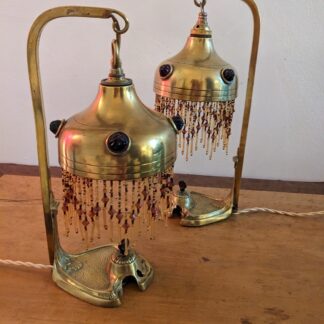 PAIRE DE 2 Très rares lampes art déco électrique 1900 art nouveau. Une des toute