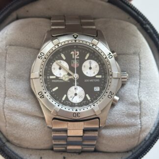 Vintage Men's Tag Heuer QUARTZ Black 39mm Professional 2000 Watch CK1110-0!