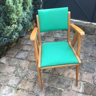 Rare fauteuil  bridge vintage pieds compas annees 50 design signé 3 DECOMMERE