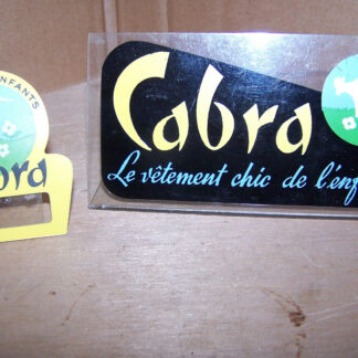 Lot 2 petites plaques publicitaires vintage vêtements Cobra années 60 en tbe