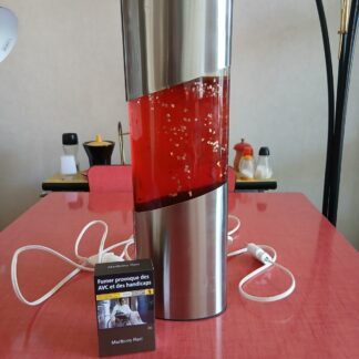 Vintage, lampe à paillettes des années 70 inox brossé top, fonctionnelle.