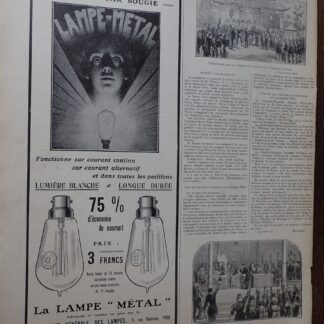 LAMPE METAL + sous-vêtements Dr RASUREL publicité papier ILLUSTRATION 1908