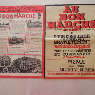 Lot de 2 Affiches Publicitaires AU BON MARCHE MAISON A.BOUCICAUT 1931 EXPOSITION