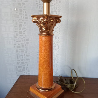 Pied de LAMPE Vintage céramique - colonne grecque chapiteau corithien dorure