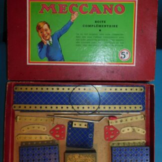 MECCANO 50's . BOITE 5A . INVENTAIRE FAIT MANQUE JUSTE CORDE réf 40 .ETAT DE JEU