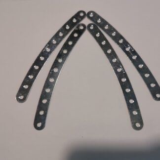 MECCANO LOT DE 4 BANDES INCURVEES 14 cm, 11 trous, ref 89