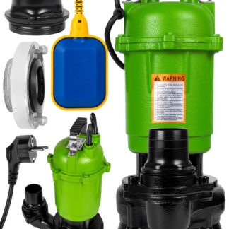 MalTec Pompe Eau Usée 570W 18000L/h avec Broyeur Métallique Profondeur 8m Câble