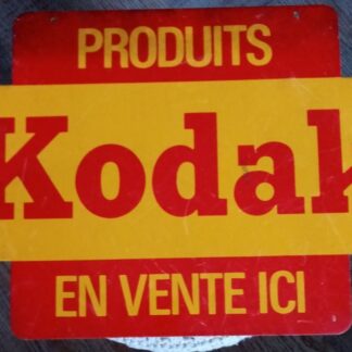 ANCIENNE PLAQUE PUBLICITAIRE NO EMAILLEE, TOLE PEINTE KODAK DOUBLE FACE