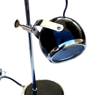 LAMPE A POSER NOIR SPACE AGE EYEBALL LUMINAIRE VINTAGE VENETA BUREAU