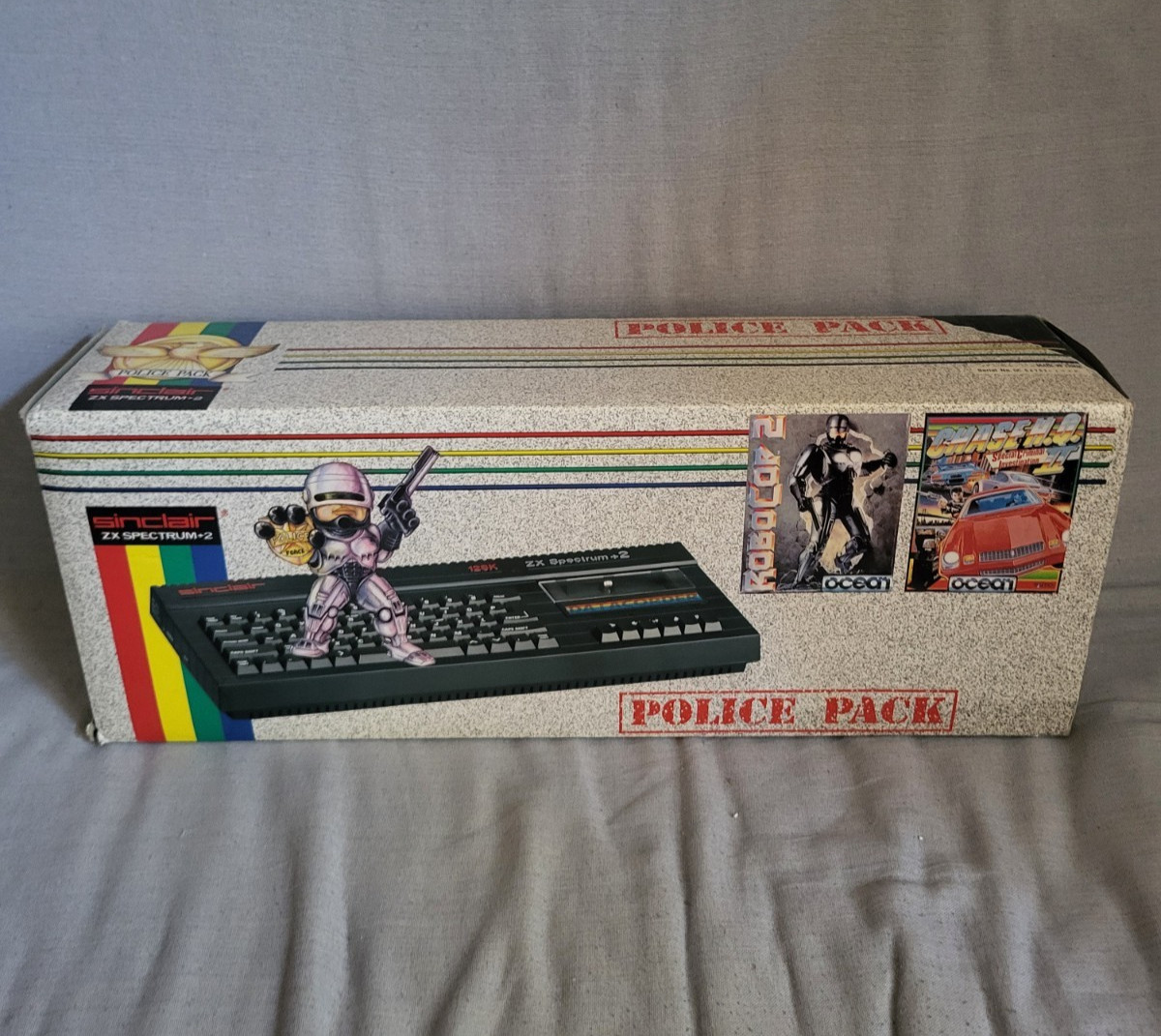 Rare ! Ordinateur Console vintage SINCLAIR ZX SPECTRUM + 2 , Pack POLICE