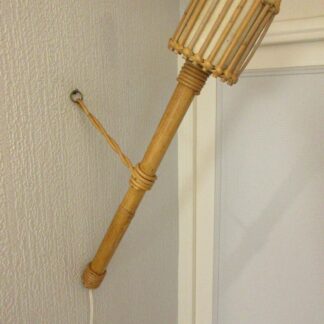 APPLIQUE LOUIS SOGNOT VINTAGE/LAMPE BAMBOU ROTIN