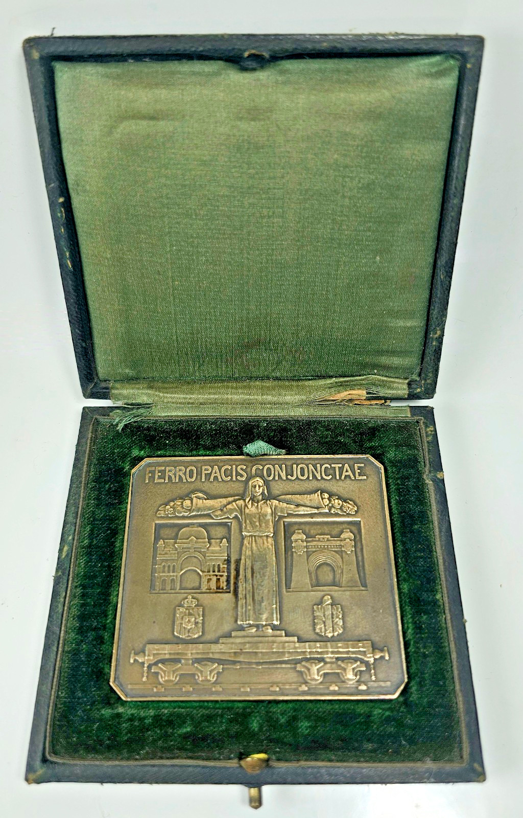 F MICHELET ANCIENNE MÉDAILLE INAUGURATION TRANSPYRÉNÉEN BEDOUS CANFRANC 1928