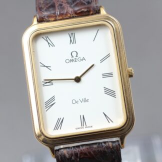 Montre Vintage Omega De Ville Tank Cadran Romain Or Quartz Pour Homme JAPAN