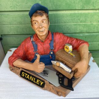 Buste publicitaire ancien rare outils Stanley années 70 vintage