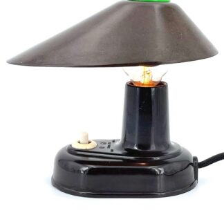 Rare et jolie lampe style art deco en bakelite marron et verte , années 1930s