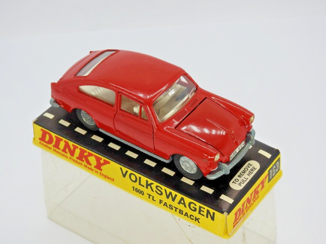 Dinky Jouets Meccano No.163 en Boîte Volkswagen VW 1600 TL Fastback 1966 Vnm Cas